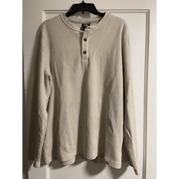 Dickies Henley Long Sleeve Thermal In Oatmeal Color Size L - Picture 8 of 8